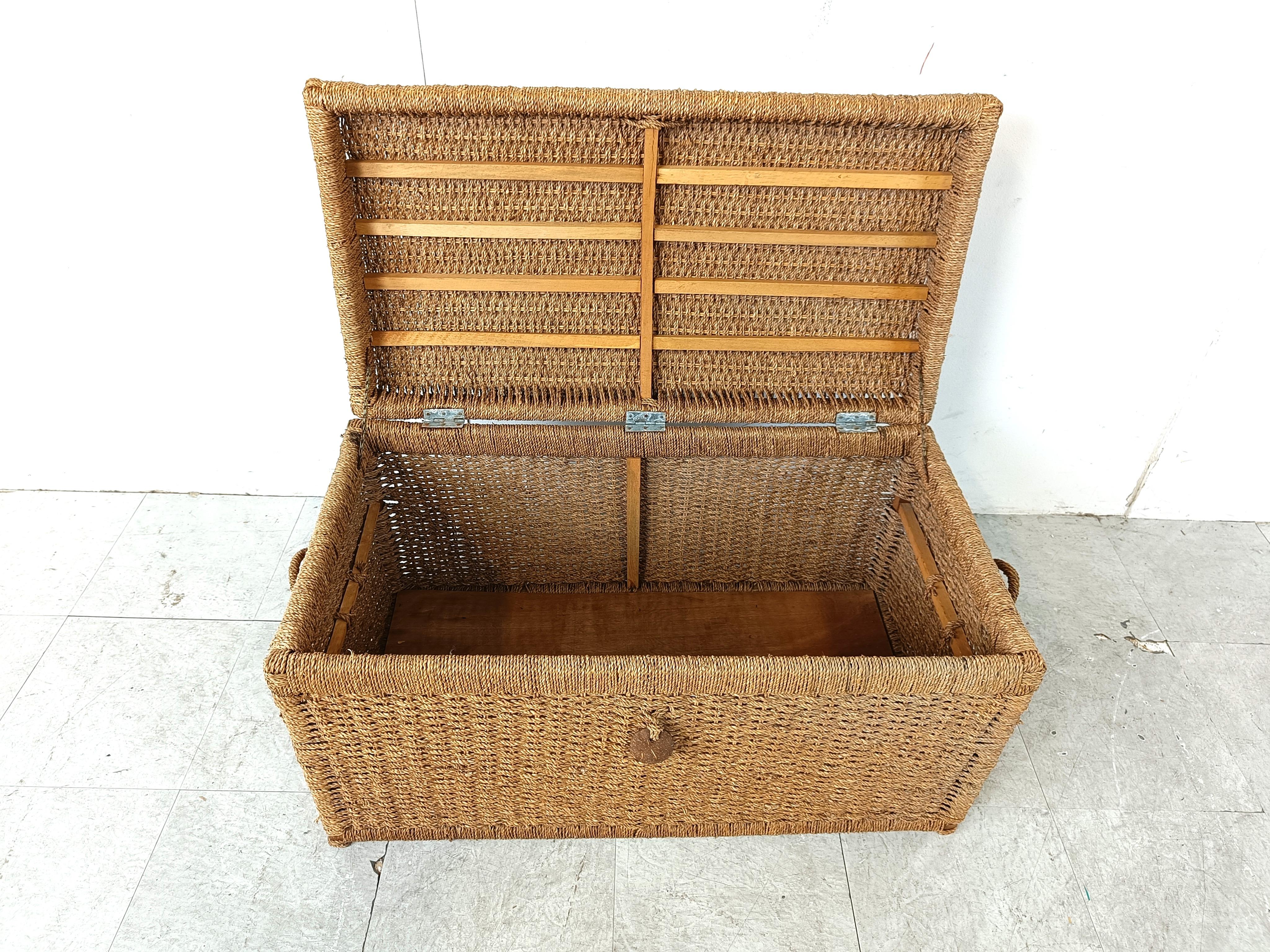 Vintage papercord chest, 1970s For Sale 2