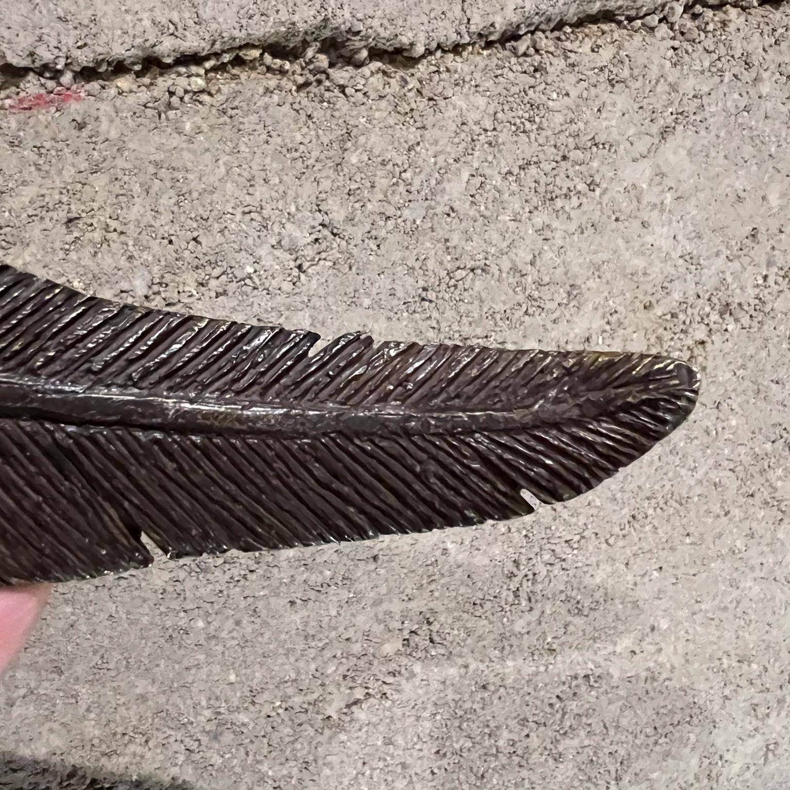 Vintage Paperweight Feather Bronze For Sale 2