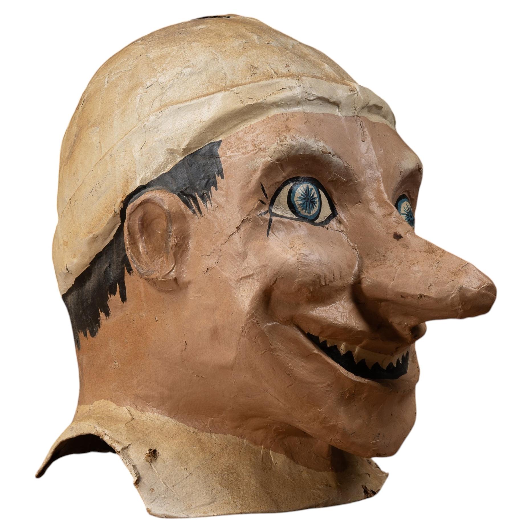Vintage Papier-mâché Carnival Funhouse Character Head