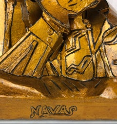 Vintage Papier Mache Clown Sculpture by Spainish Artist Enrique Navas