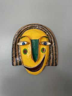 Vintage Papier Mache Face Mask Sculpture