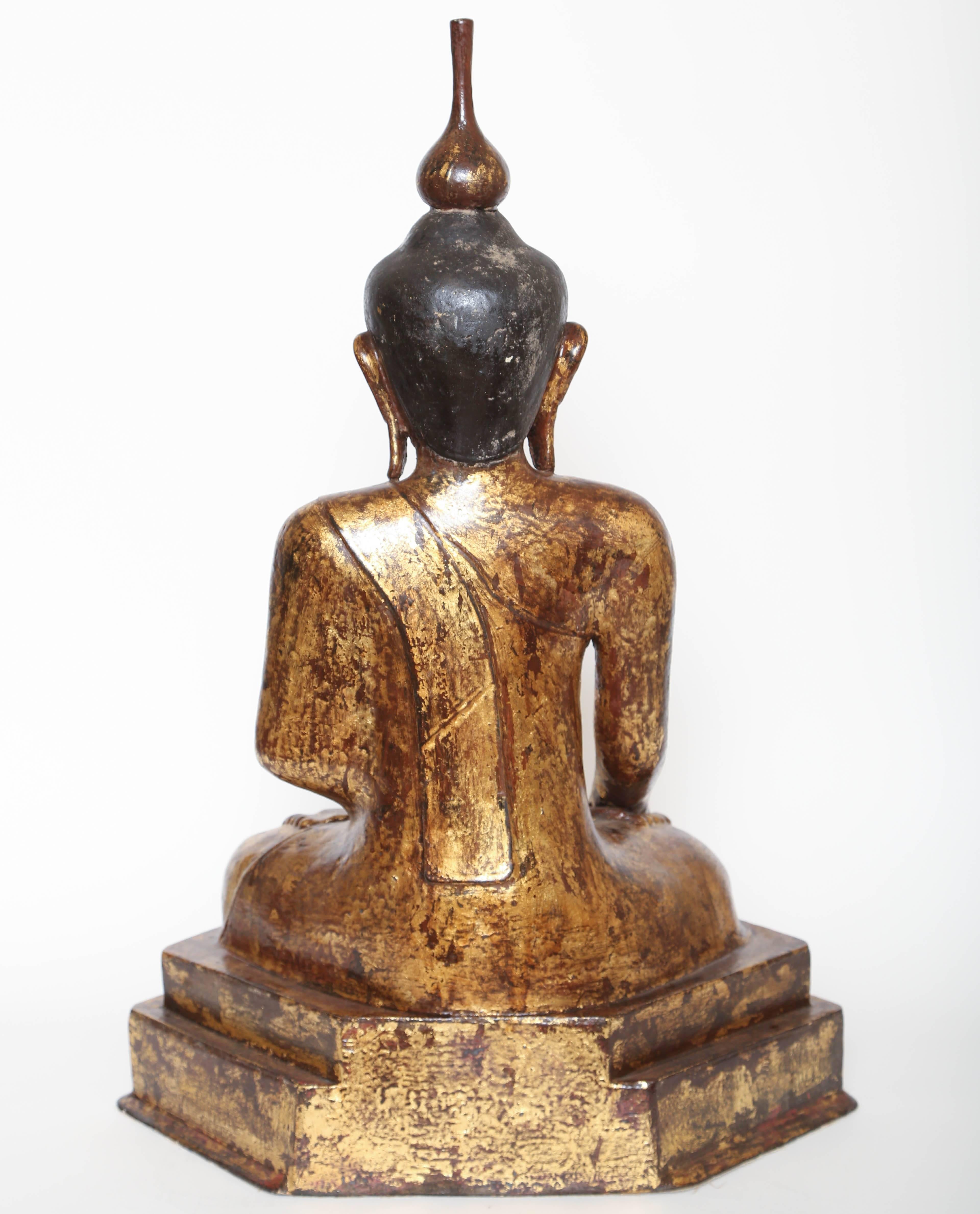 Vintage Pappmaché-Paket vergoldeter Buddha im Zustand „Gut“ im Angebot in Palm Beach, FL