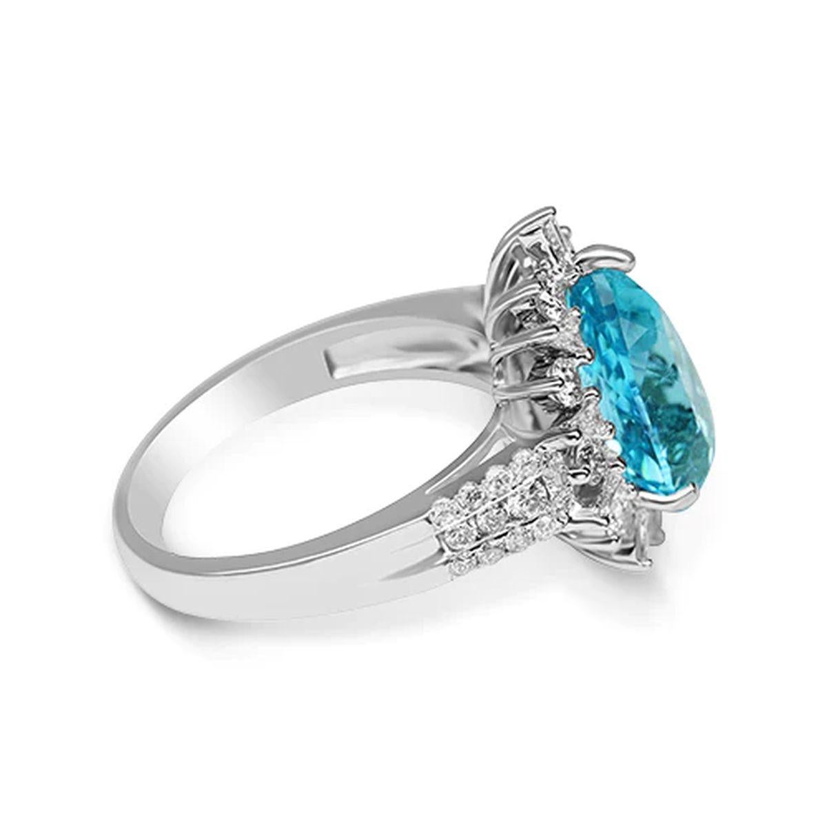 Pear Cut Vintage Paraiba Tourmaline GIA and Diamond Gold Cocktail Ring For Sale