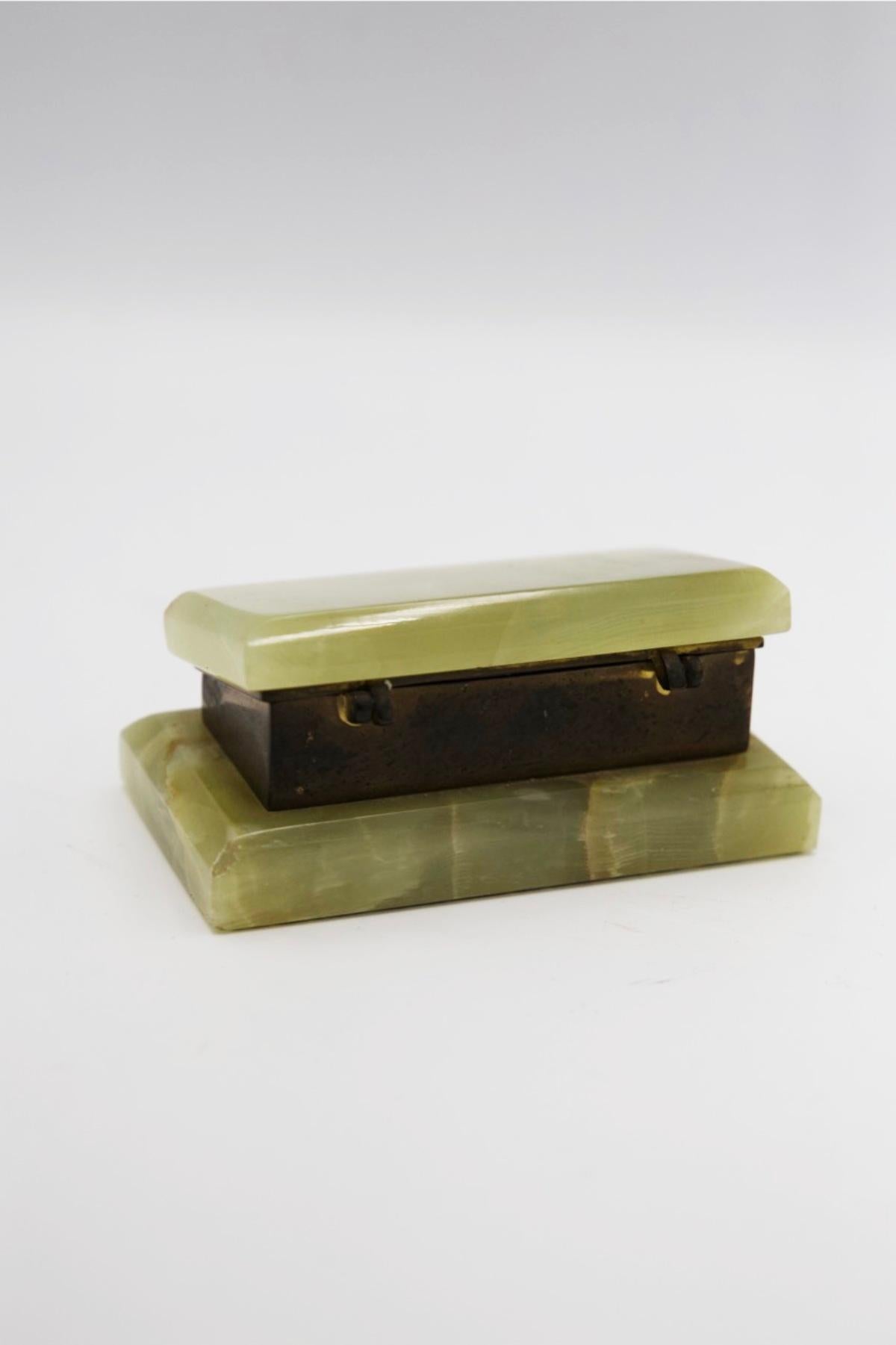 Brass Vintage Parchment Pillbox For Sale