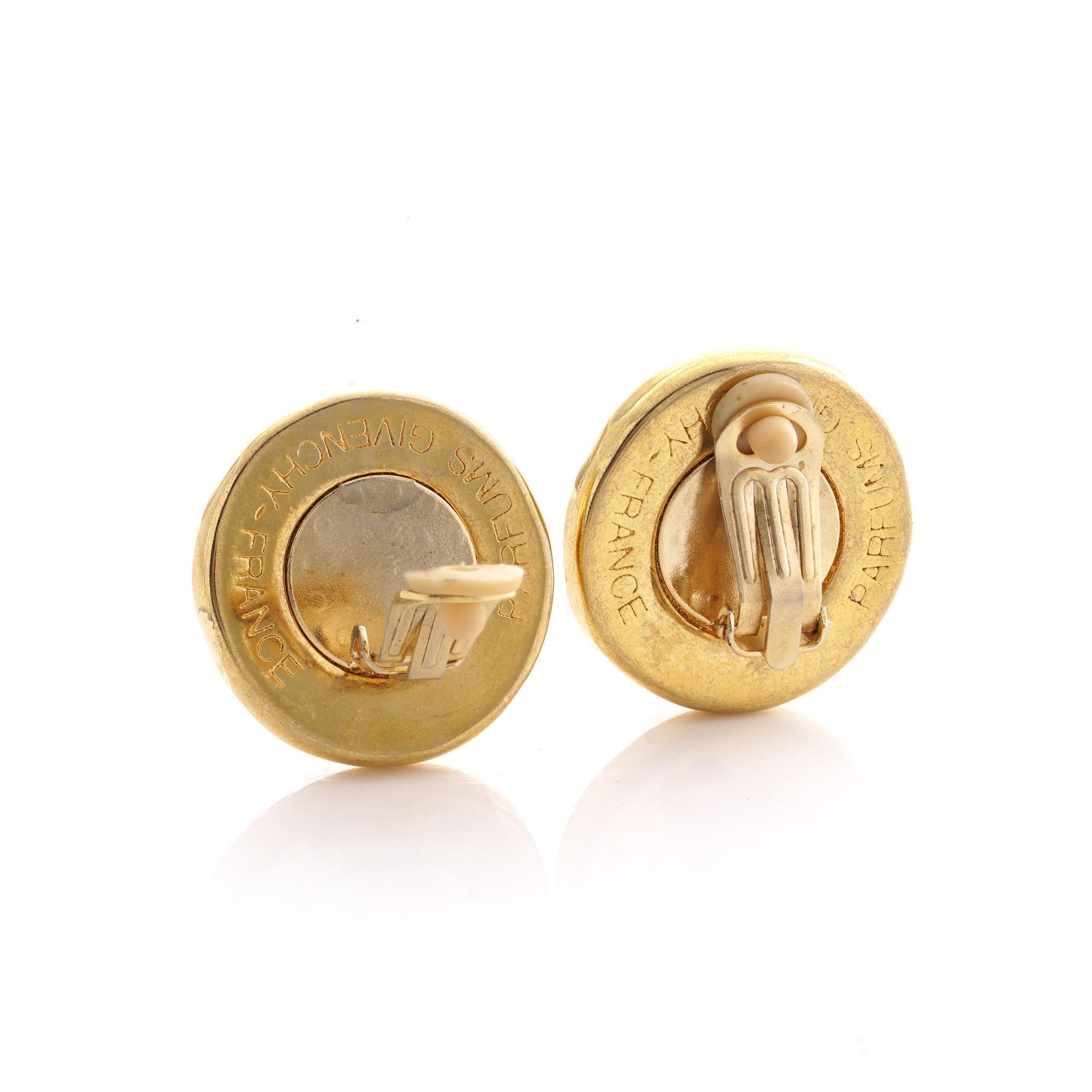 Women's Vintage Parfums Givenchy - France 4G Logo Clip On Earrings  For Sale