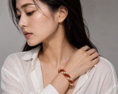 Vintage París Van Cleef & Arpels Coral Perla Torsade Pulsera Twist