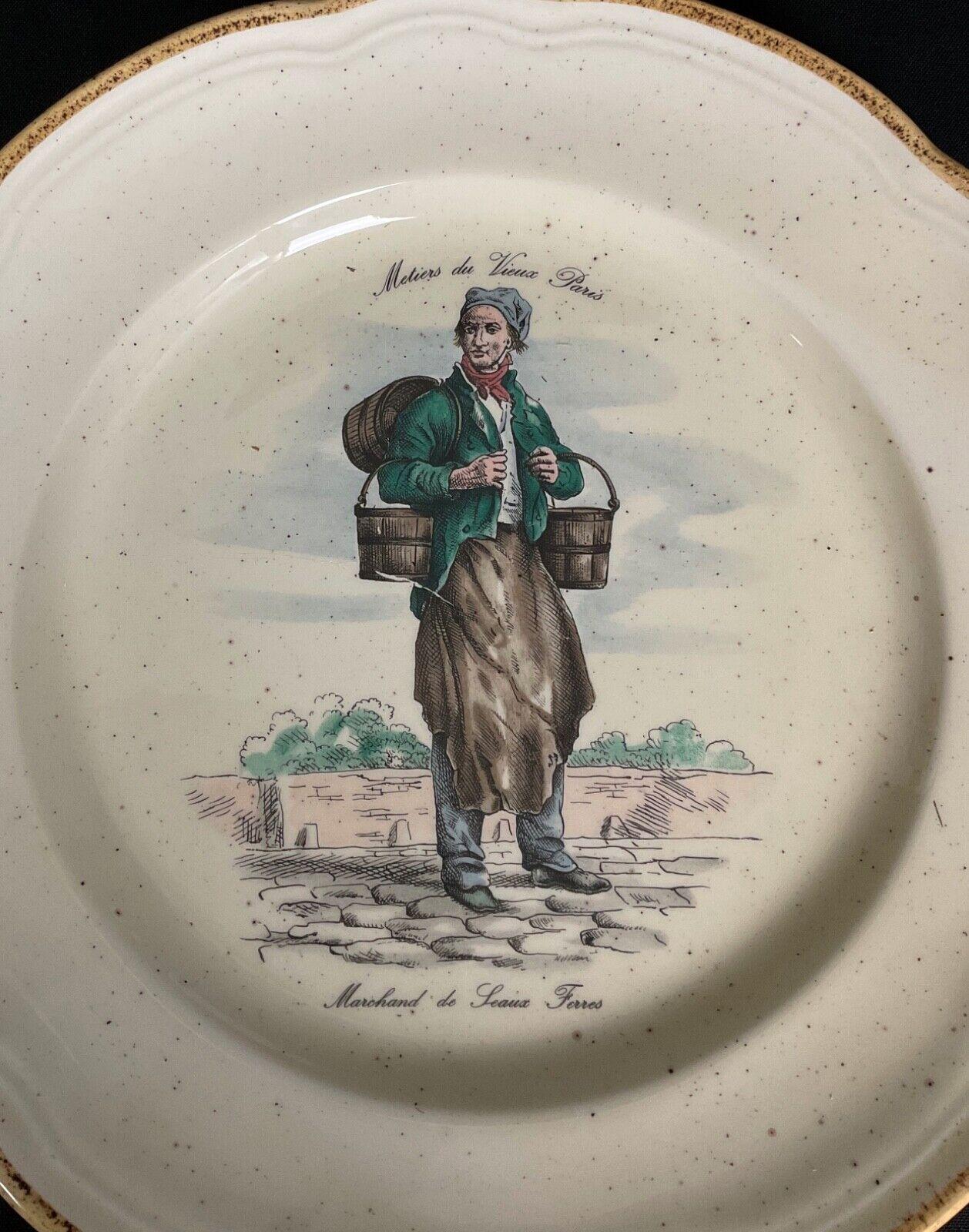 Vintage Pariser dekorativer Vintage-Teller, Italienisch-Made, 10 Zoll Durchmesser - 2Y523 im Zustand „Gut“ im Angebot in Bordeaux, FR