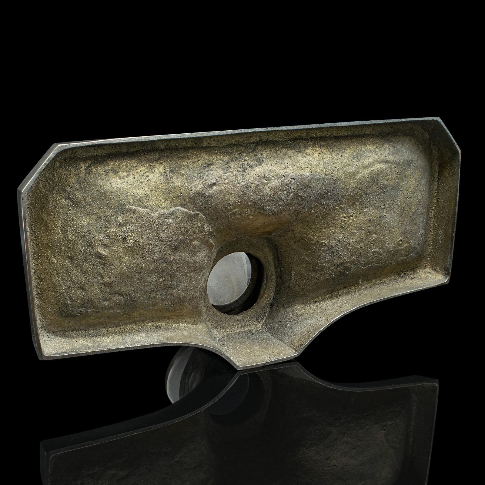 Vassoio porta inchiostro parigino d'epoca, francese, ottone peltro, calamaio da tavolo, Art Deco, 1930 in vendita 5