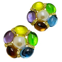 Vintage PARK LANE signed gold tone jewel cans designer earrings bracelet set
