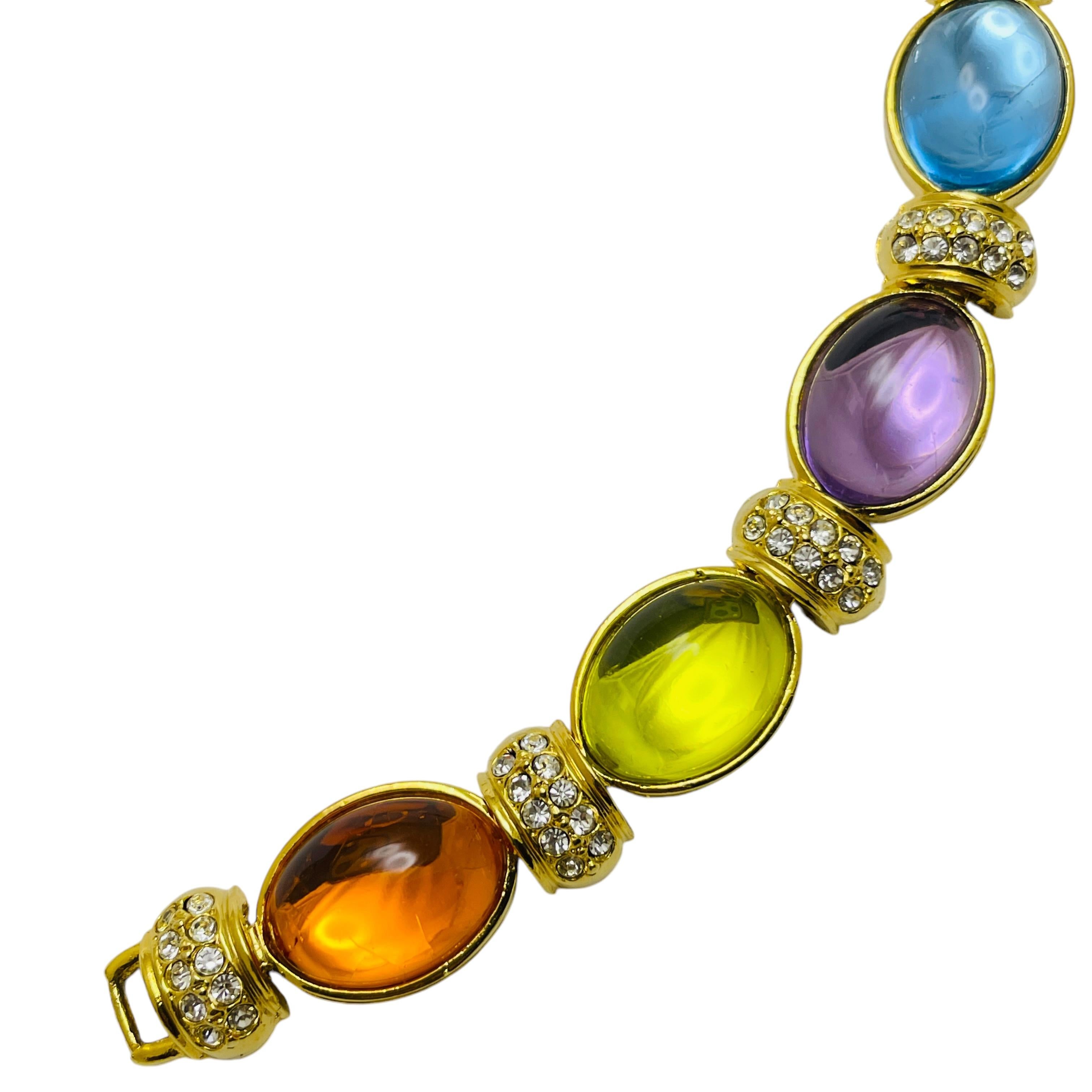 Women's Vintage PARK LANE signed gold tone jewel cans designer earrings bracelet set