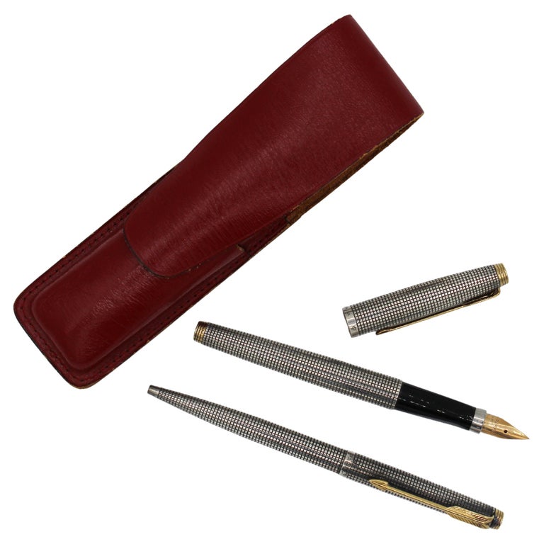Vintage Parker 75 Cisele Sterling and Gilt Fountain Pen and Pencil Set ...