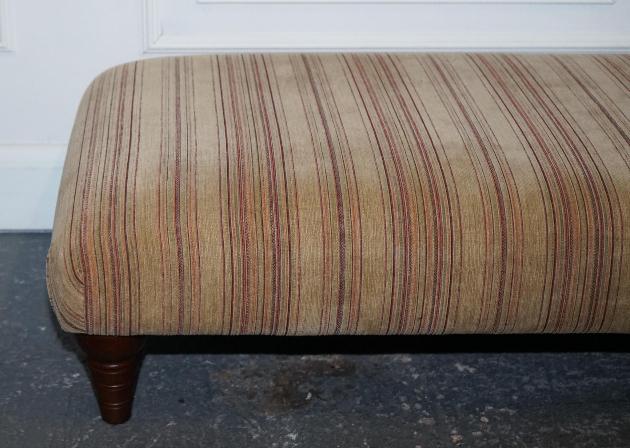 Hand-Crafted VINTAGE PARKER KNOLL FABRIC FOOTSTOOL OTTOMAN MATCHING SOFA AVAiLABLE For Sale