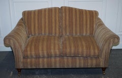 VINTAGE PARKER KNOLL WESTBURY 2 SEATER FABRIC SOFA WiTH CASTOR FEET