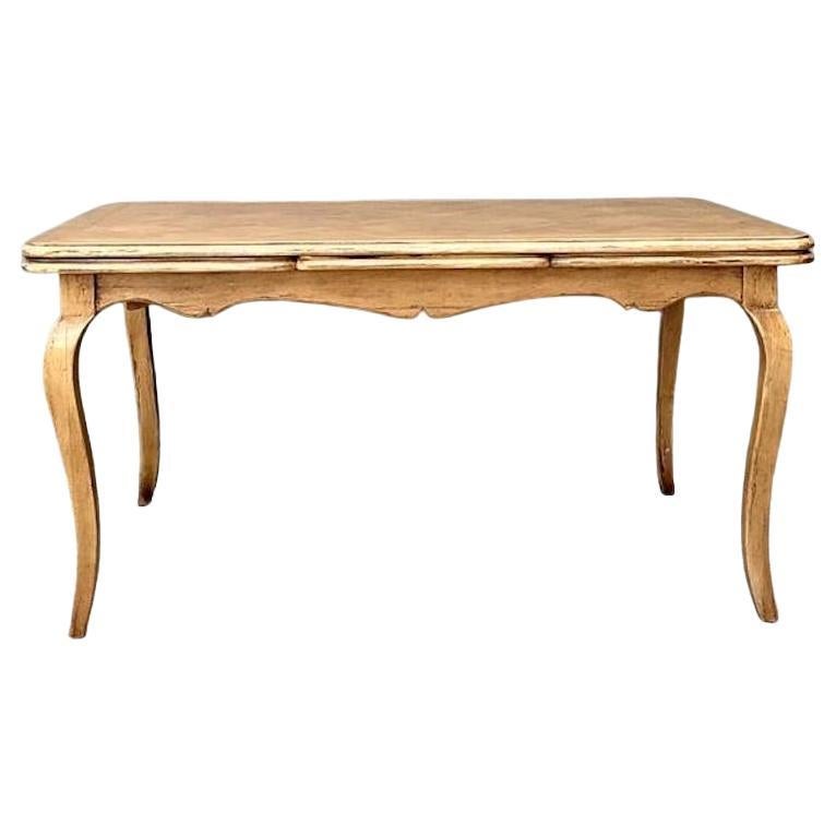 Vintage Parquet Inlay Extendable Dining Table