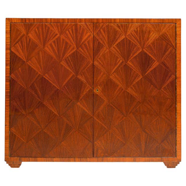 Art Deco Inlaid Cabinet in the Manner of Jean Dunand at 1stDibs