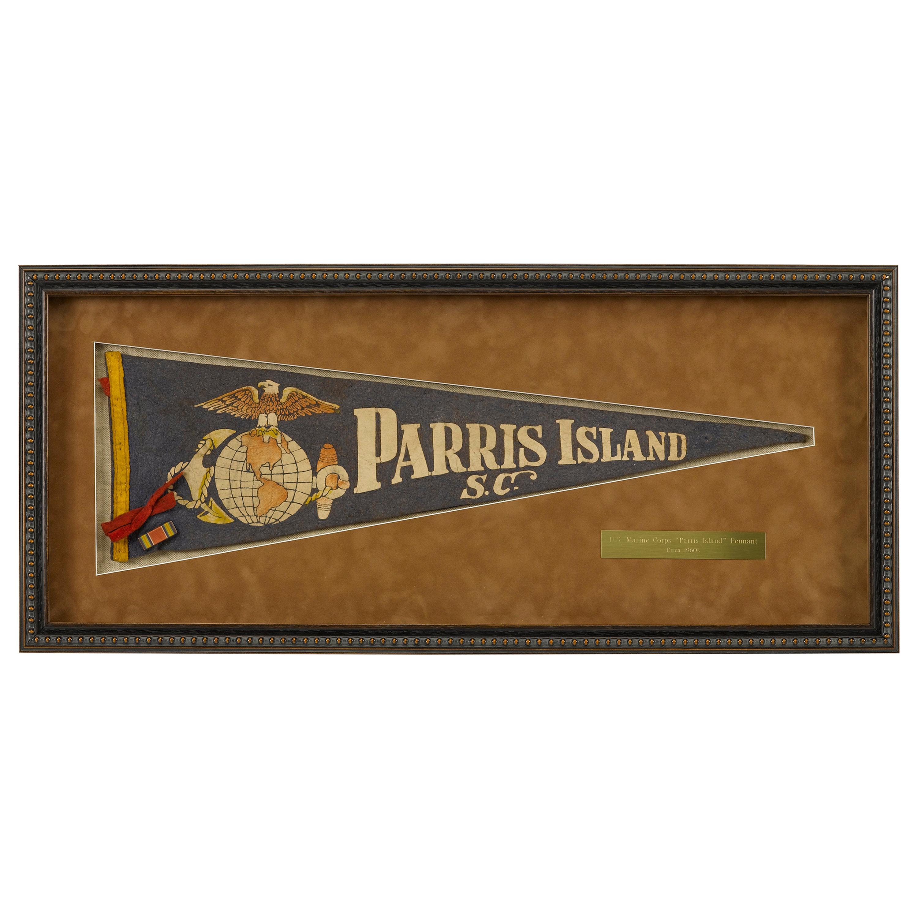 Vintage Parris Island, South Carolina Felt Pennant