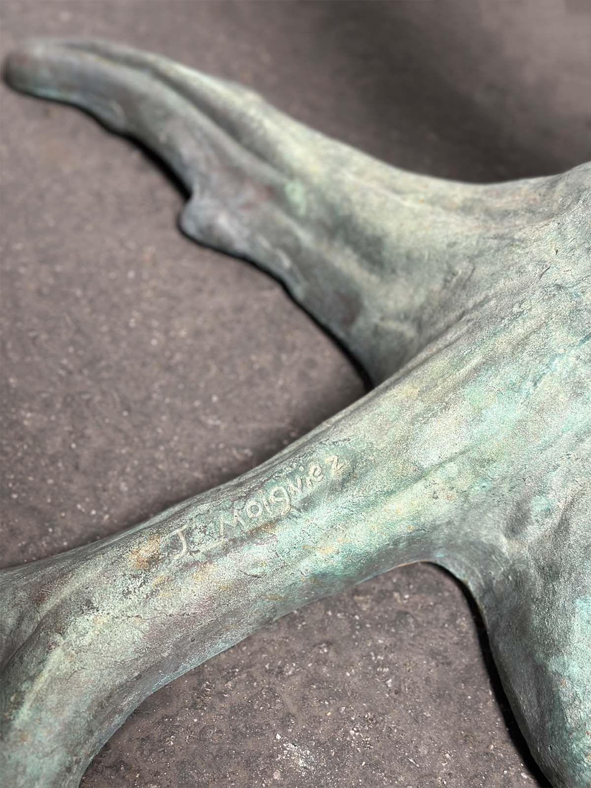 Bronze Sculpture vintage en bronze de perroquet avec patine Greene & Greene d'après J. Moigniez en vente