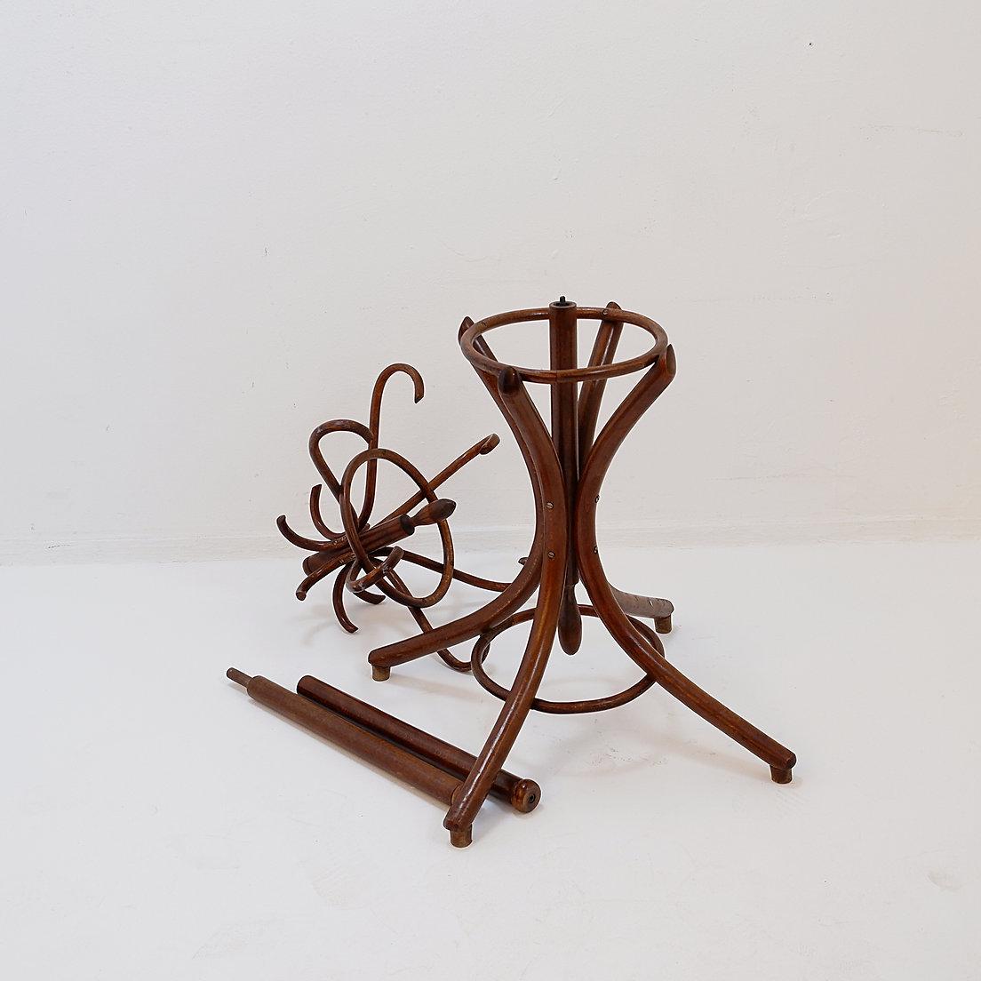 Appendiabiti vintage a pappagallo in legno di bengala - stile Thonet - inizio XX secolo in vendita 6