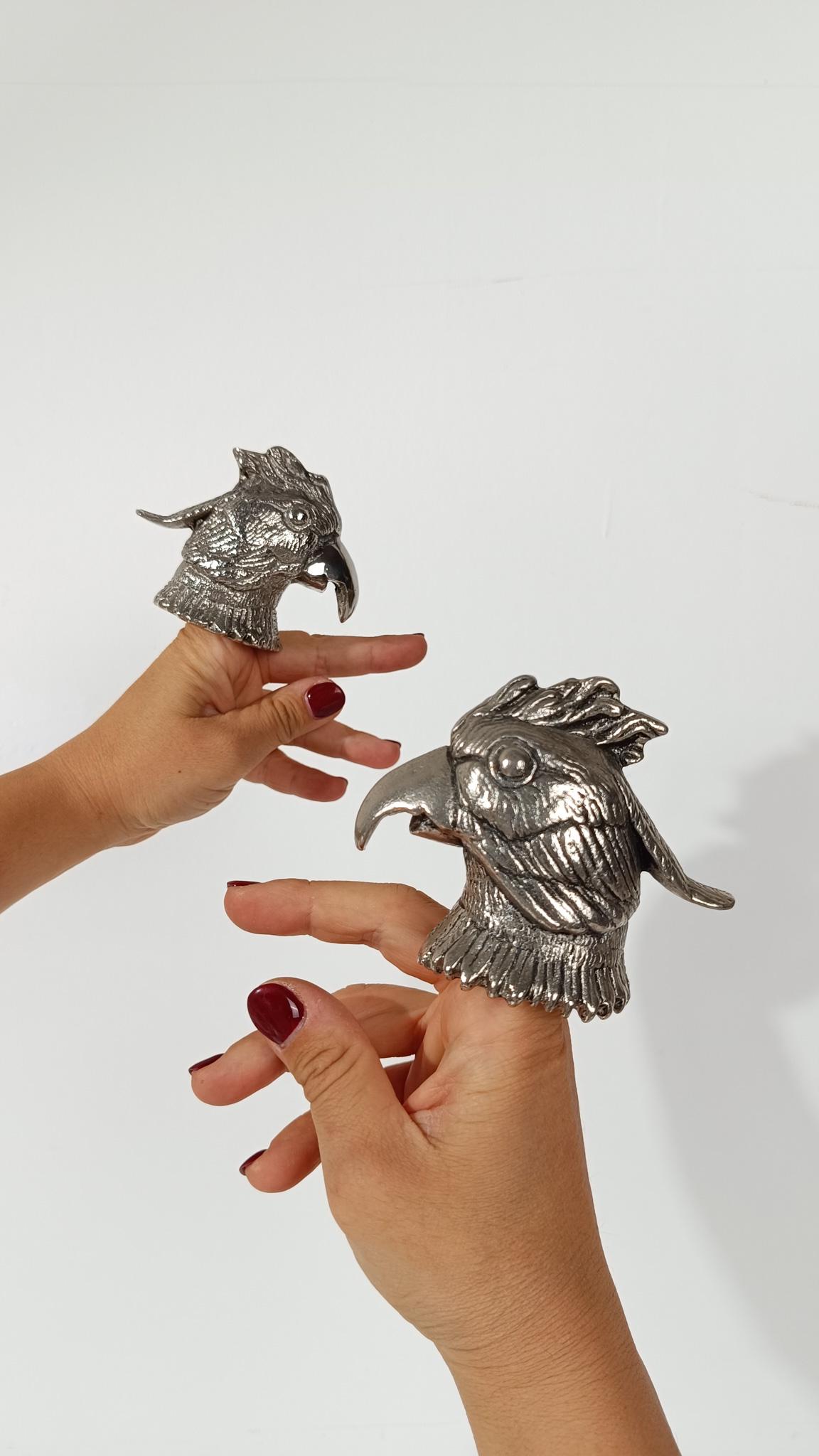 Décapsuleur tête de perroquet vintage style Gucci, A Silver, 70s en vente 3