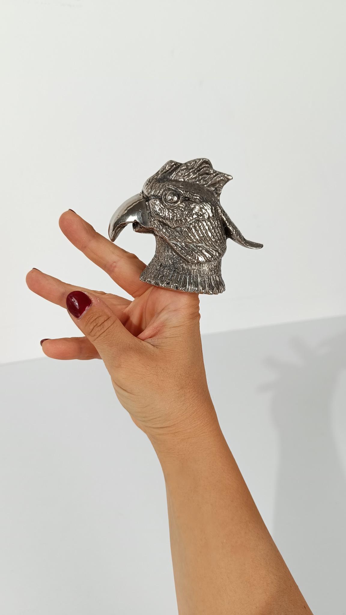 Métal Décapsuleur tête de perroquet vintage style Gucci, A Silver, 70s en vente