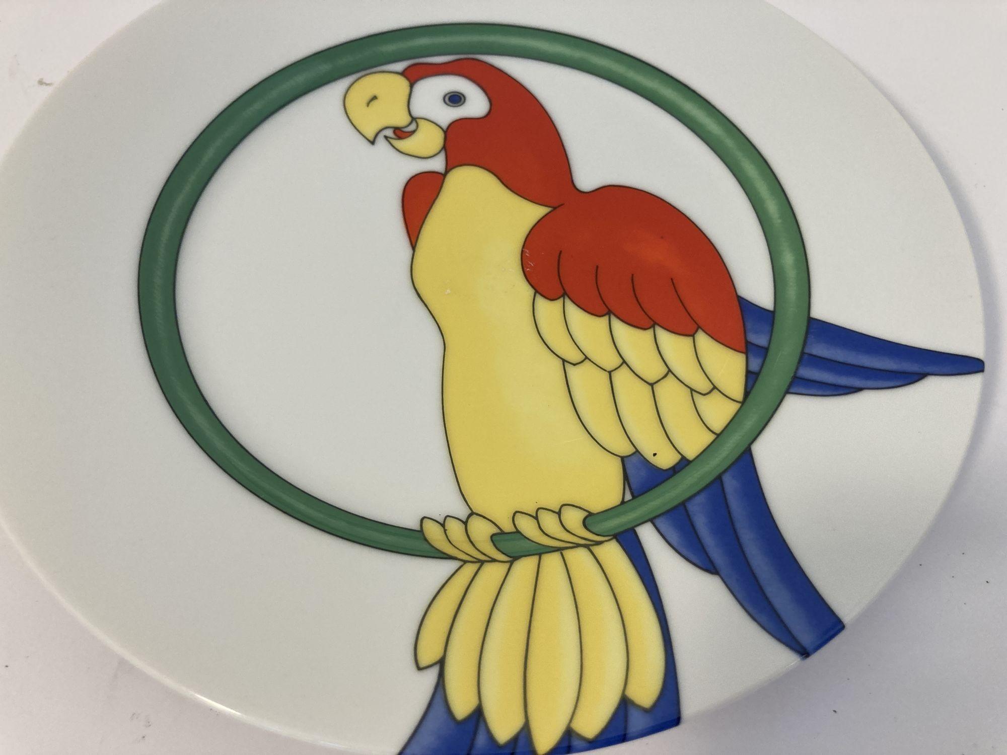 20th Century Vintage Parrots Decorative Plates by Fitz and Floyd Set of 4 For Sale