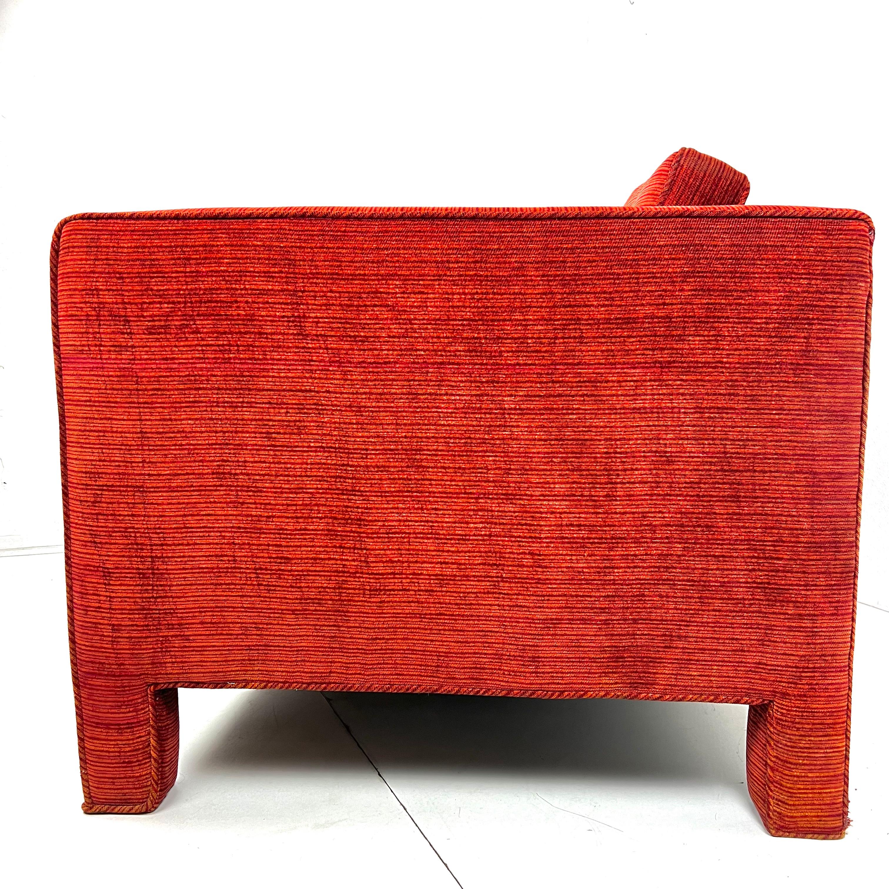 Late 20th Century Vintage Parsons Loveseat in the Style of Milo Baughman