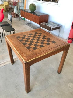 Vintage Parson's Style Backgammon and Chess Game Table