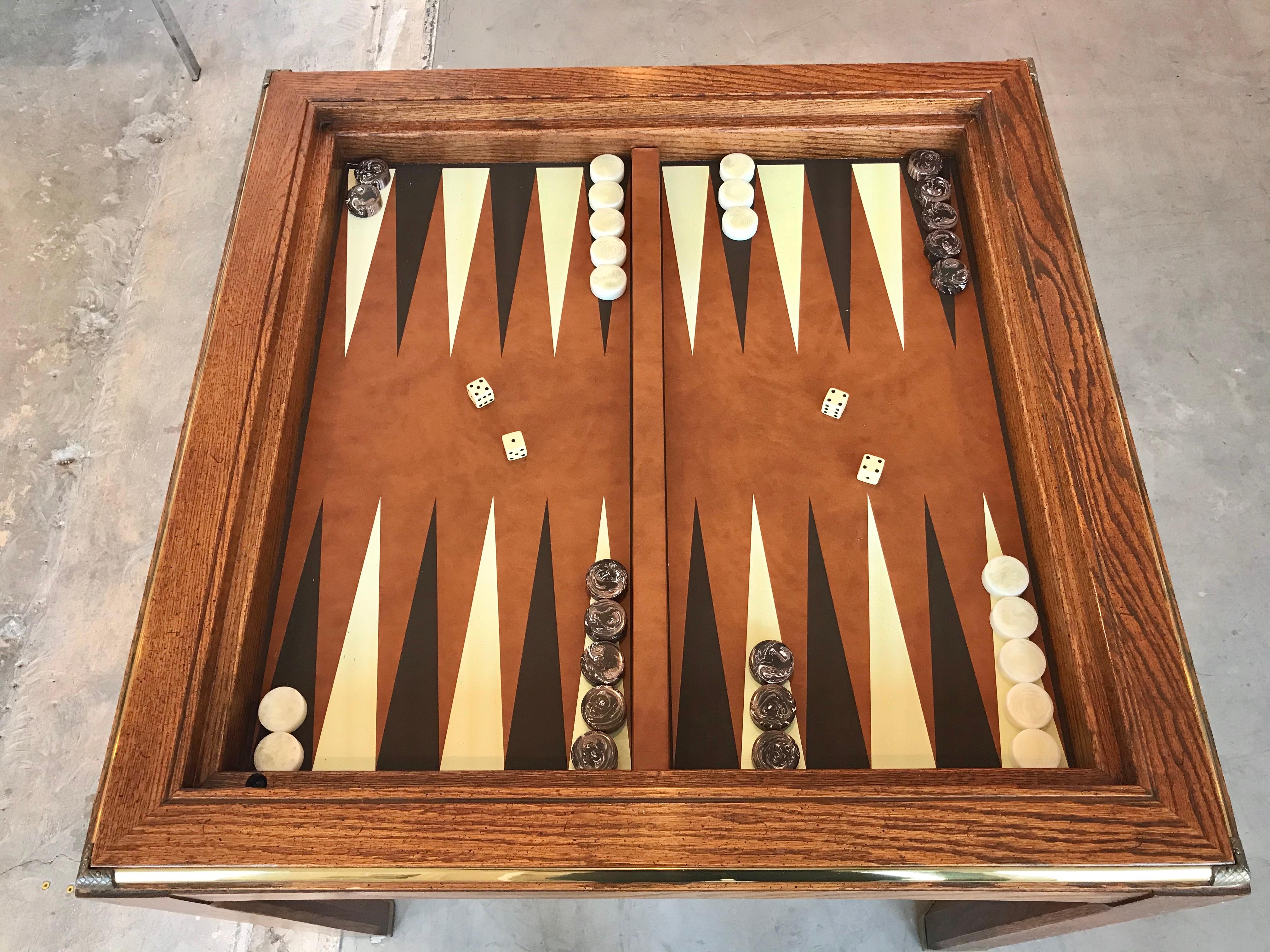 American Vintage Parson's Style Backgammon and Chess Game Table
