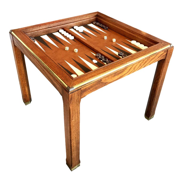 Vintage Parson's Style Backgammon and Chess Game Table at 1stDibs