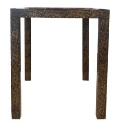 Vintage Parsons Style Cocktail or Side Table with Tortoise Shell Finish