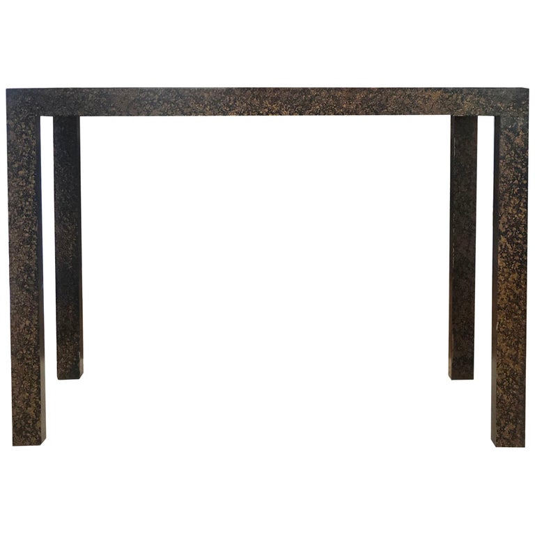 Vintage Parsons Style Cocktail or Side Table with Tortoise Shell Finish ...