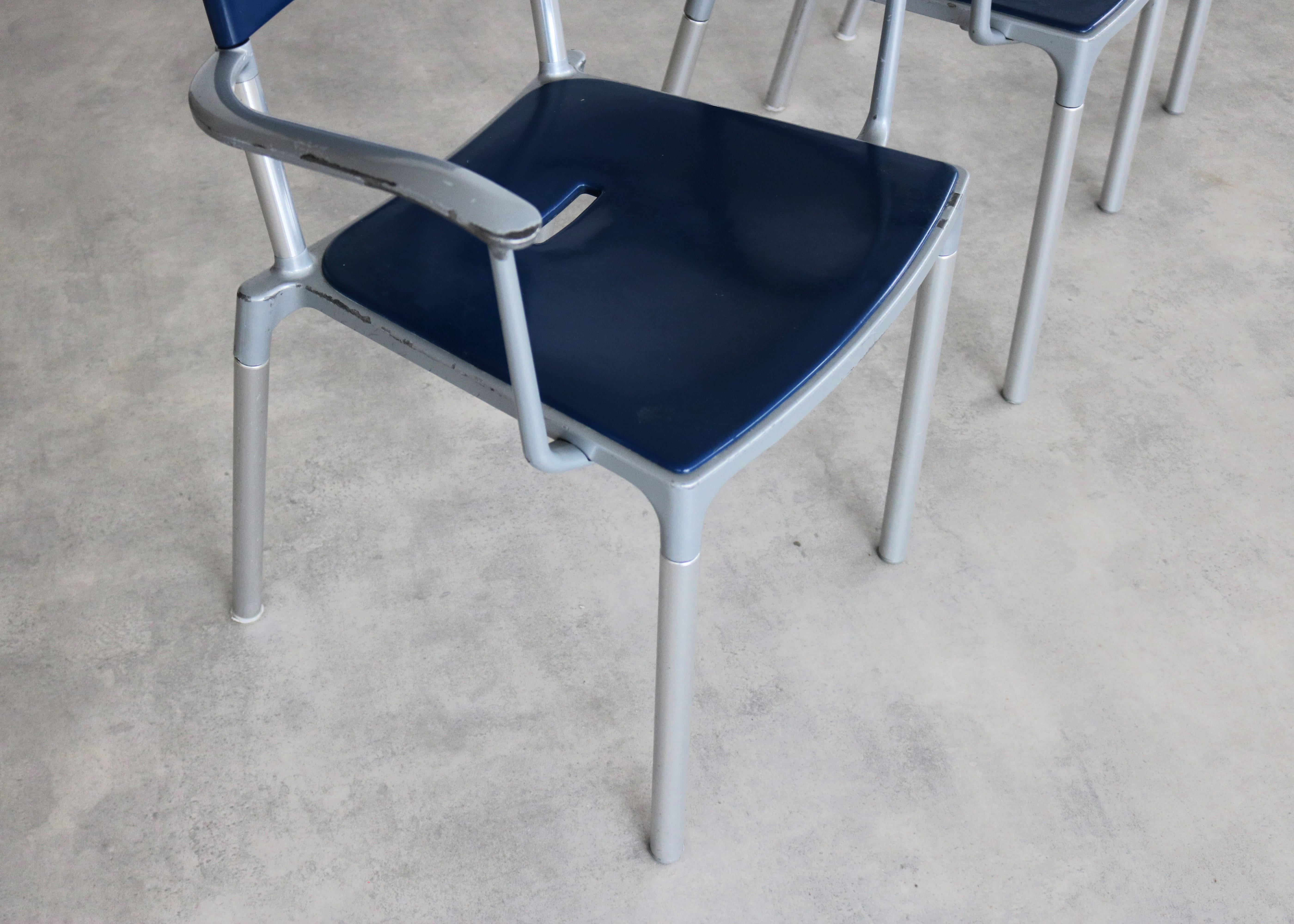 Aluminum vintage party chairs  Blitz  Segis Italy  90s For Sale