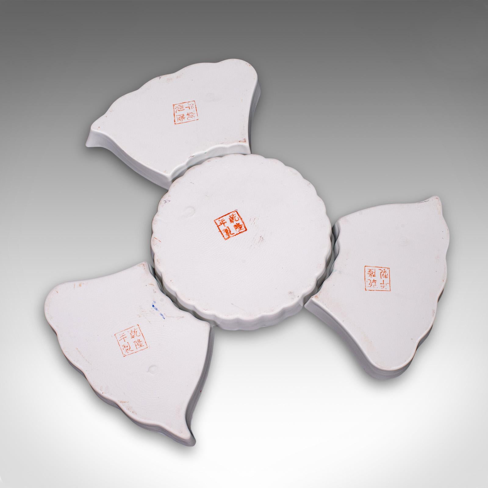 Vintage Party Serving Turntable, Chinese, Ceramic, Dish Set, Lazy Susan, C.1970 3