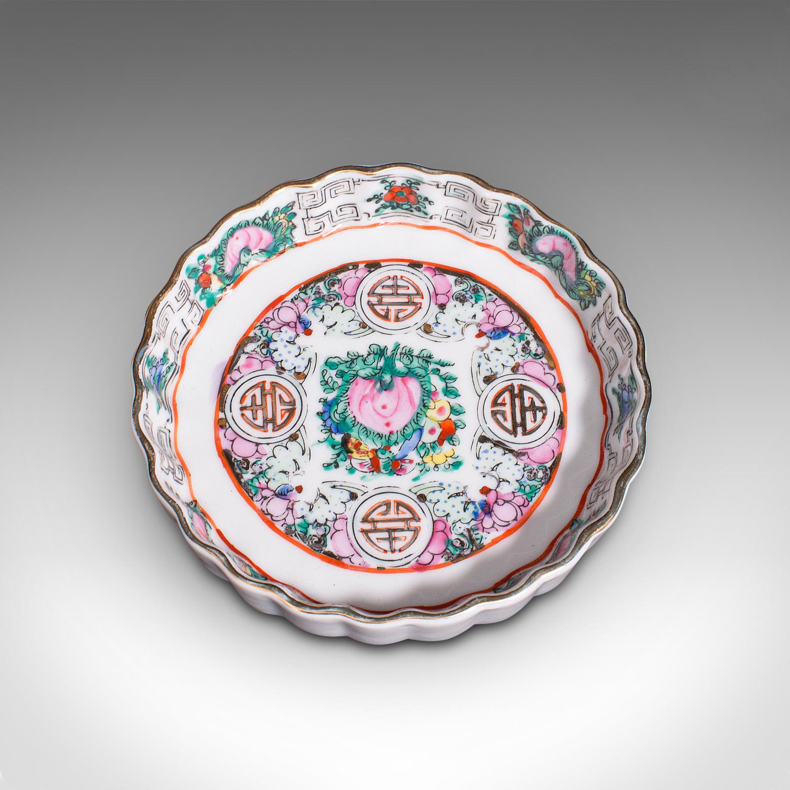 Vintage Party Serving Turntable, Chinese, Ceramic, Dish Set, Lazy Susan, C.1970 1