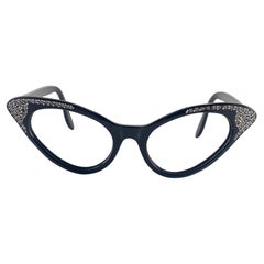 Vintage " Pasco " Midcentury Cat Eye Rhinestones Gafas 1950 Made in France