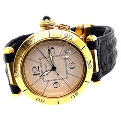 Vintage Pasha de Cartier 18 Karat Gold Watch