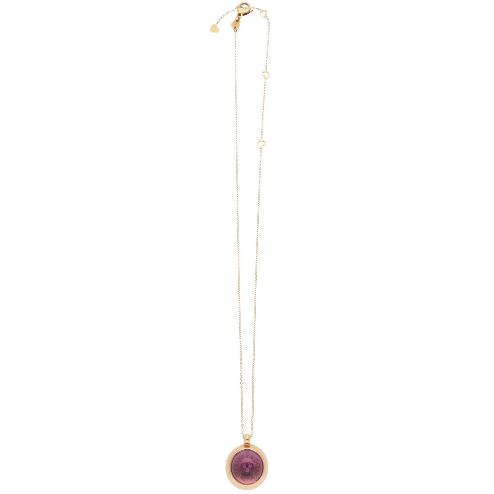 Cabochon Collana vintage con ciondolo in ametista e diamanti di Pasquale Bruni in vendita