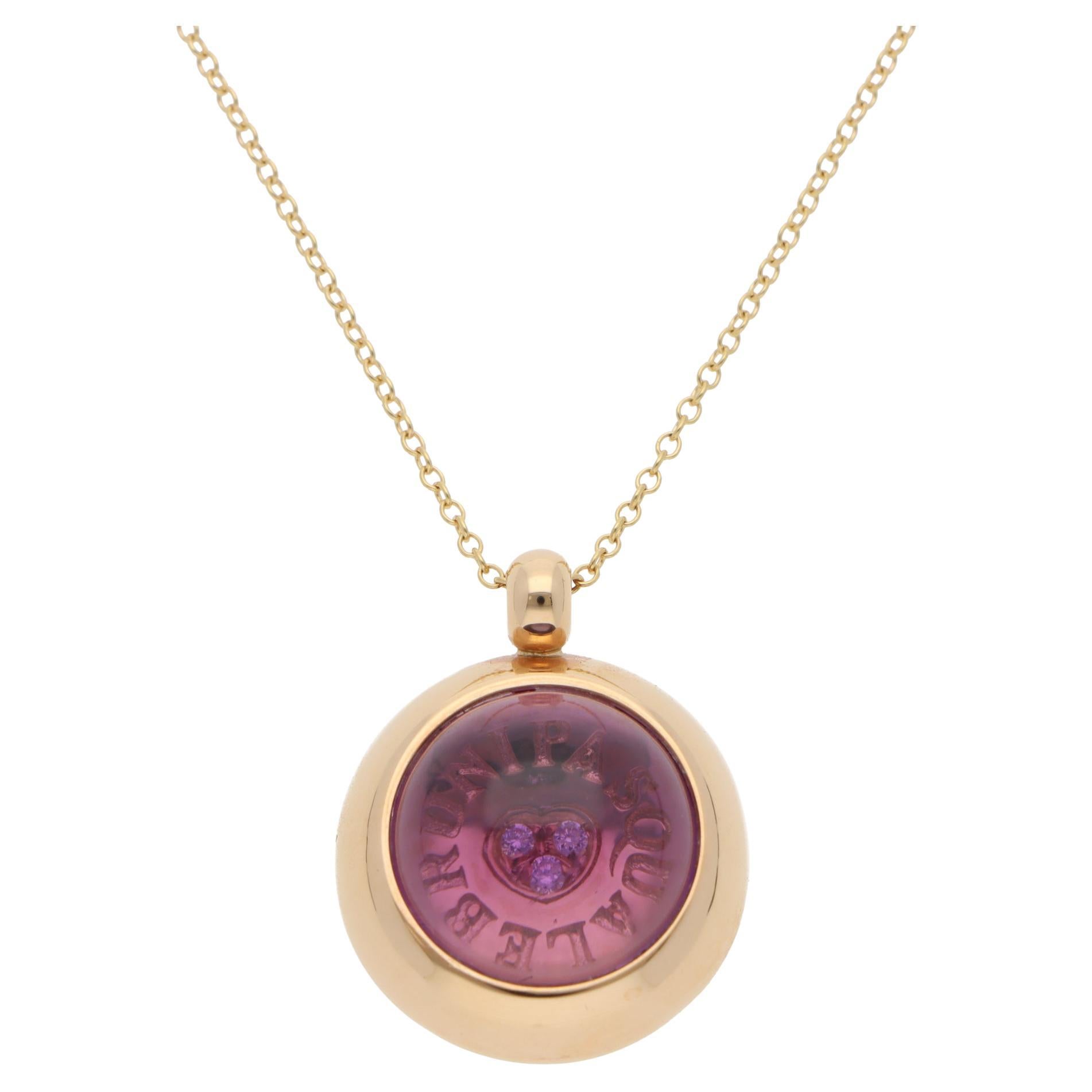 Vintage Pasquale Bruni Amethyst and Diamond Pendant Necklace