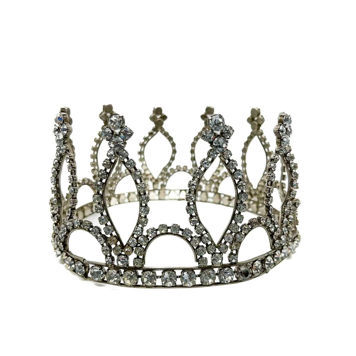 Vintage Paste & Velvet Crown 1950s In Good Condition For Sale In Wilmslow, GB