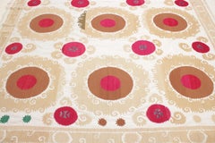 Vintage Pastel Coloured Central Asian Suzani Embroidery