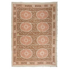 Vintage Pastel Coloured Central Asian Suzani Embroidery