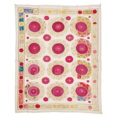 Bordado Suzani Vintage de Asia Central en colores pastel