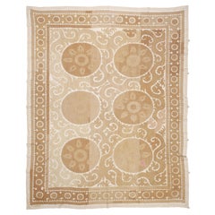 Vintage Pastel Coloured Central Asian Suzani Embroidery