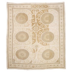 Vintage Pastel Coloured Central Asian Suzani Embroidery