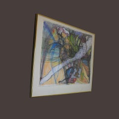 Vintage Pastel Drawing "Seas" by Janet Biggs