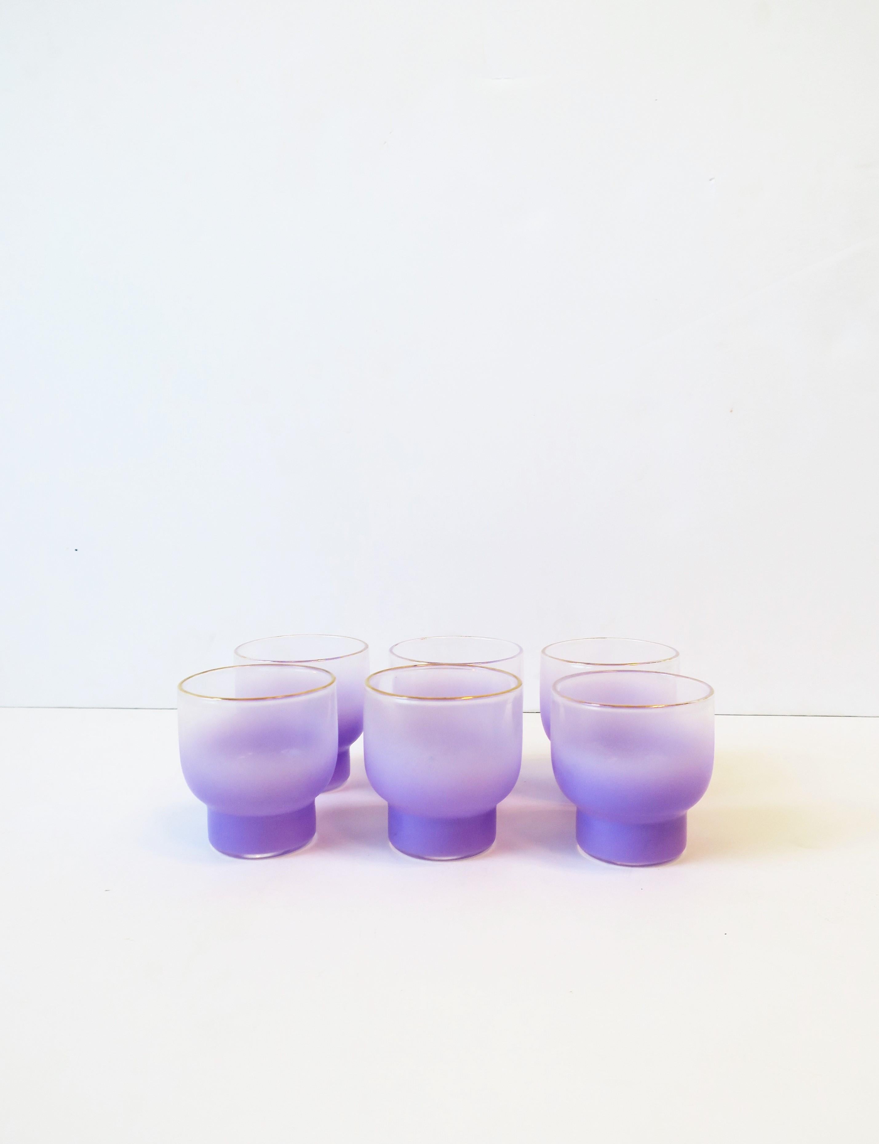 Vintage Pastel Purple Lavender Cocktail Rocks' Glasses 5