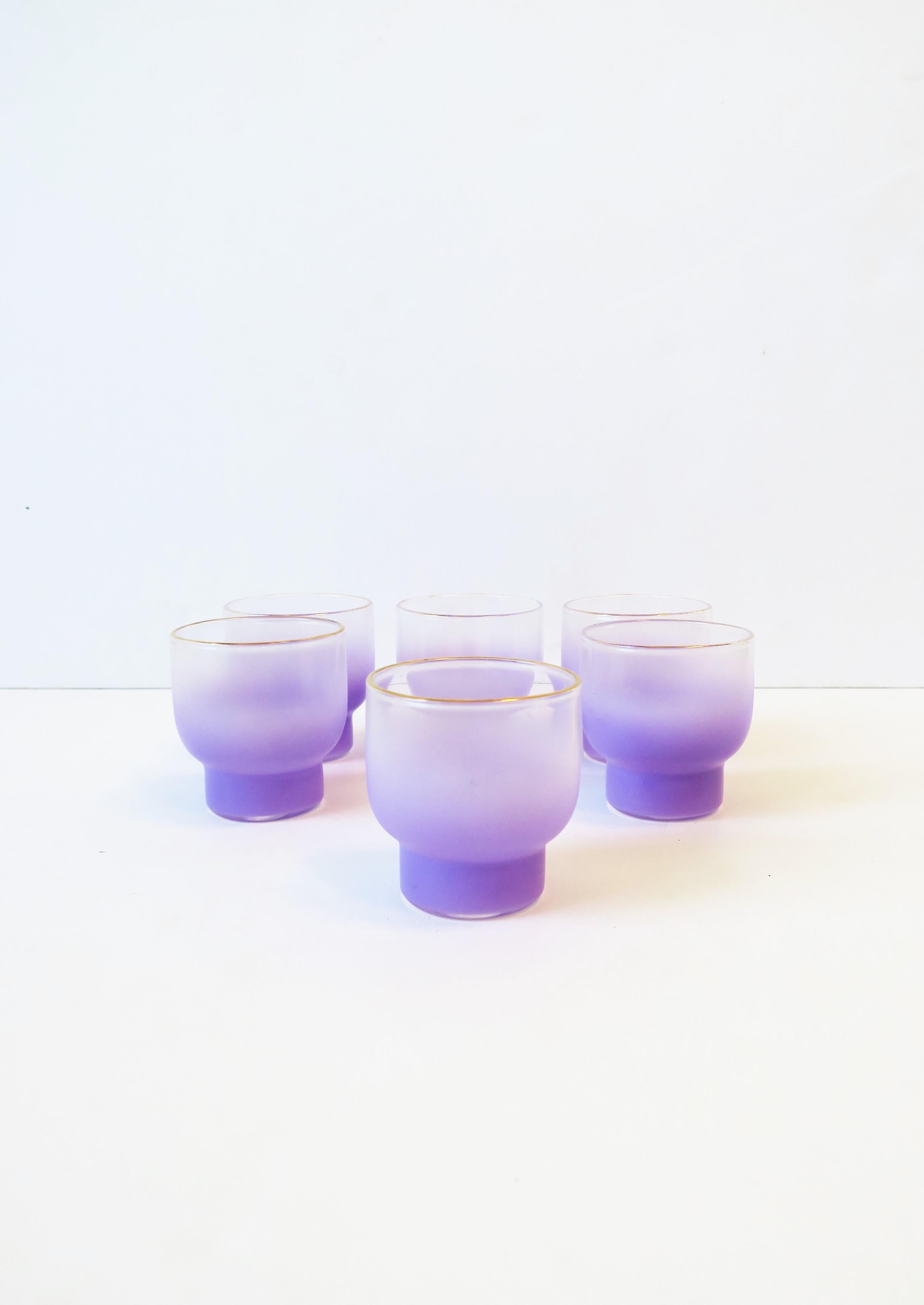 Vintage Pastel Purple Lavender Cocktail Rocks' Glasses In Good Condition In New York, NY