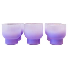 Vintage Pastel Purple Lavender Cocktail Rocks' Glasses