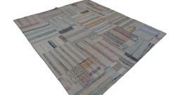Vintage Pastel Toned Patch-Work Designed Rug 5'6''x5'11''