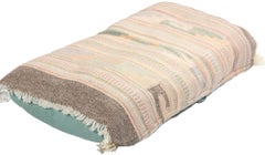 Vintage Pastel Turkish Kilim Rug Pillow, Southwest Boho Meets Tribal Allure